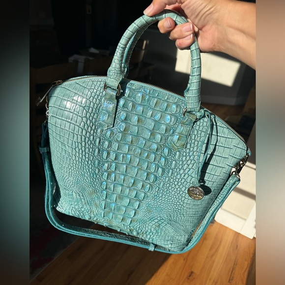 Black Friday Special Today Only $200! NEW Large Teal Satchel Brahmin Leather Bag - Picture 15 of 15